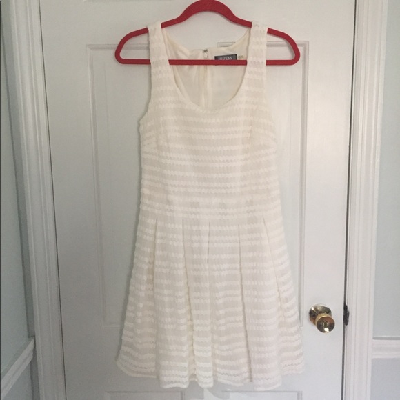 White Guess skater, lace overlay dress: size 10 - Picture 4 of 4